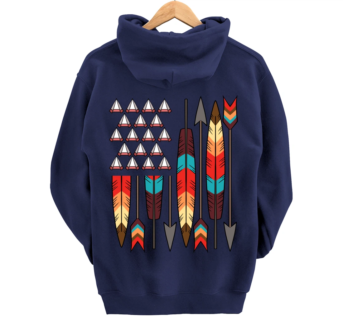 Native American Pride USA Flag Jersey Pullover Hoodie