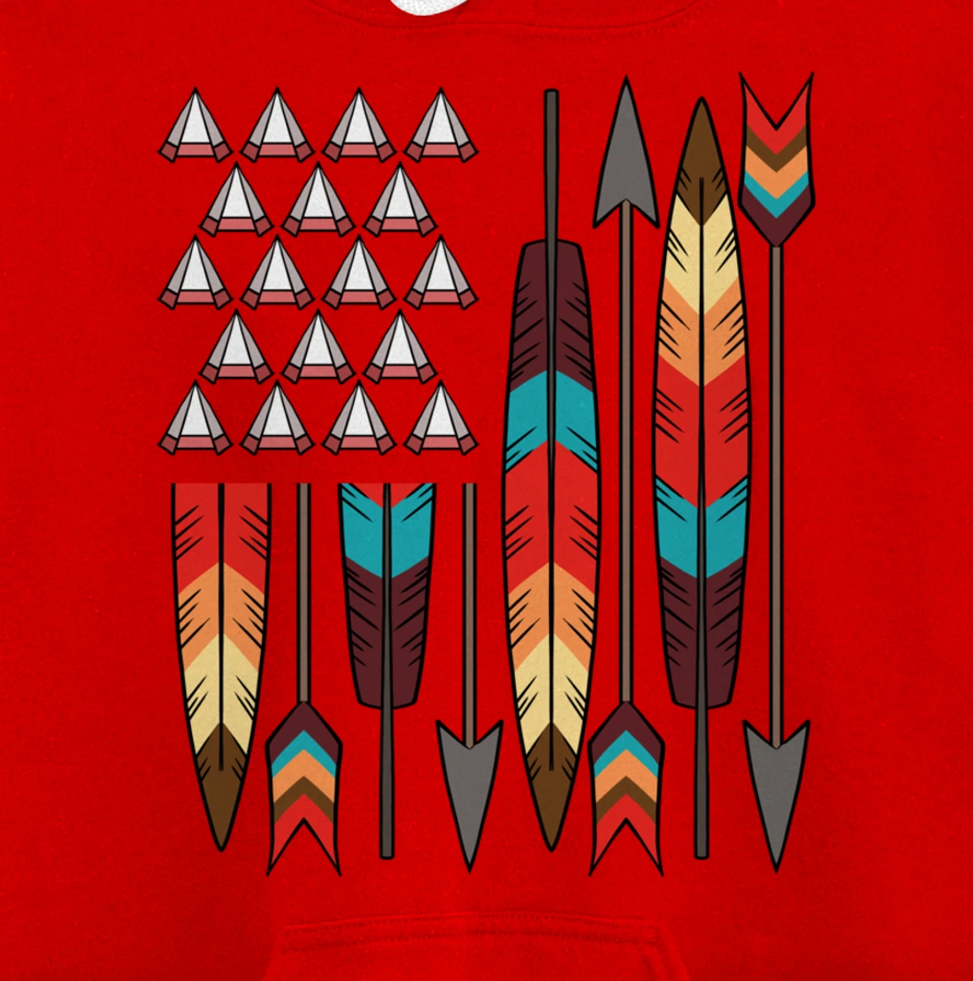 Native American Pride USA Flag Jersey Pullover Hoodie