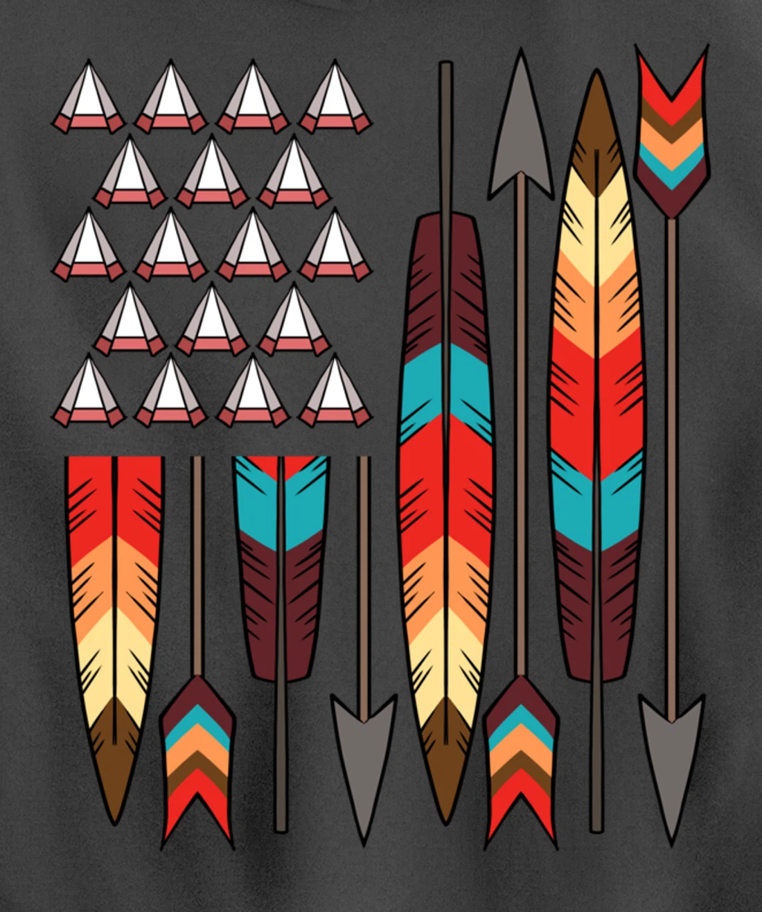 Native American Pride USA Flag Jersey Pullover Hoodie