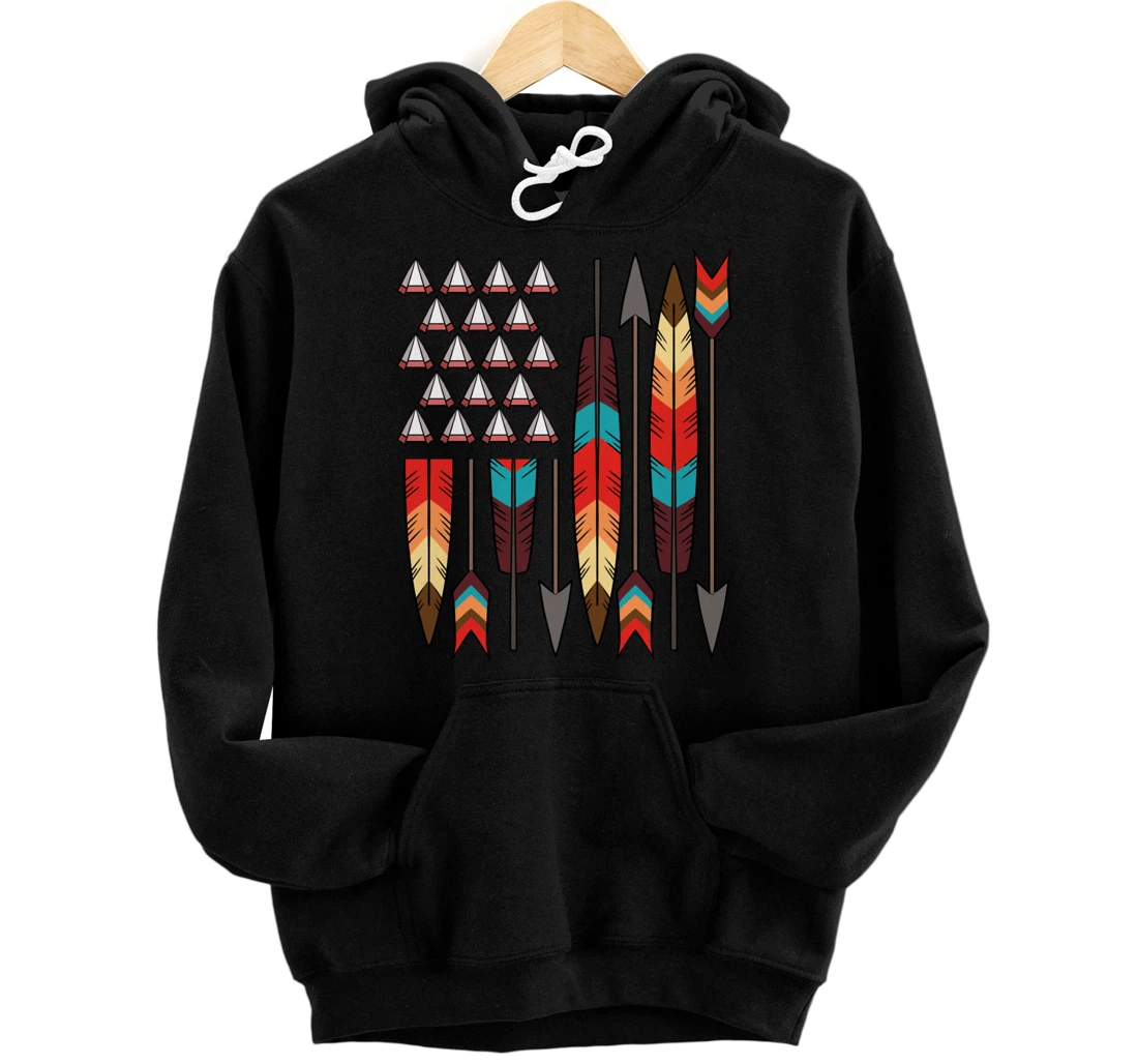 Native American Pride USA Flag Jersey Pullover Hoodie