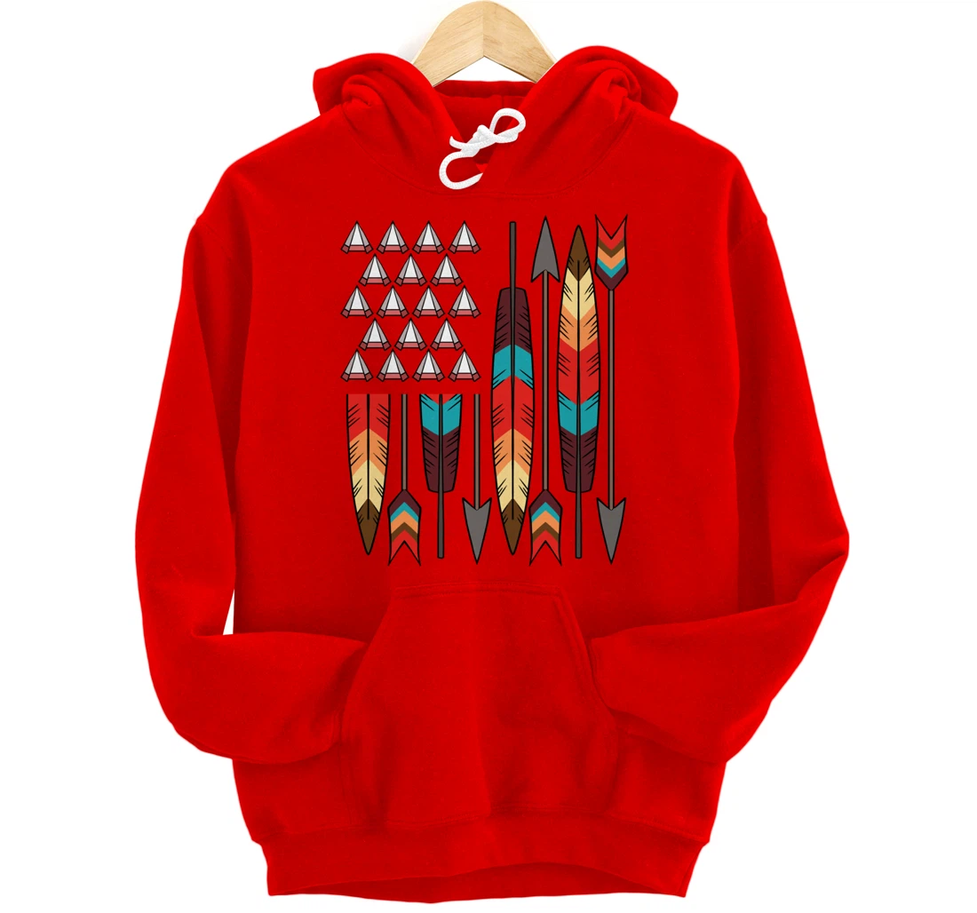 Native American Pride USA Flag Jersey Pullover Hoodie