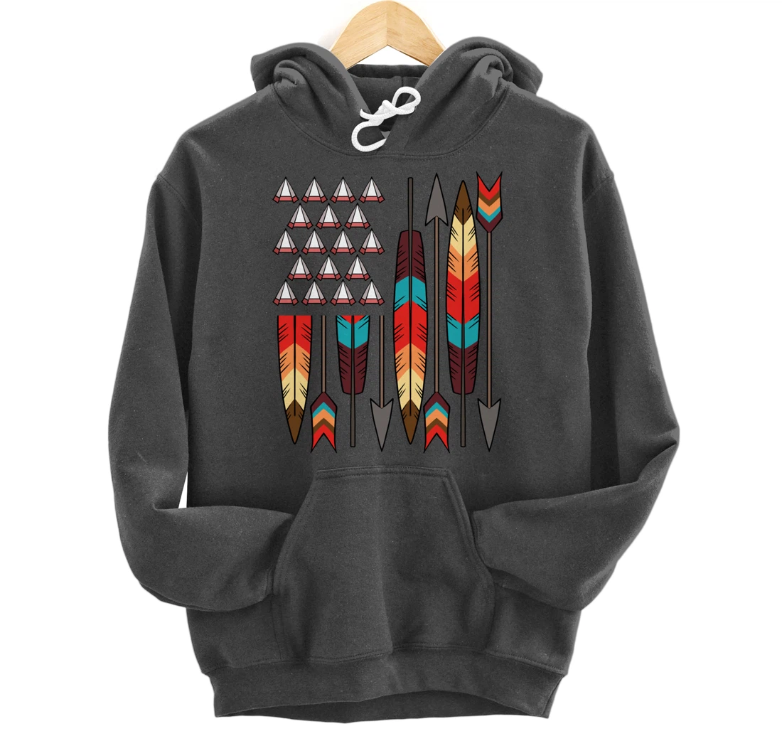 Native American Pride USA Flag Jersey Pullover Hoodie