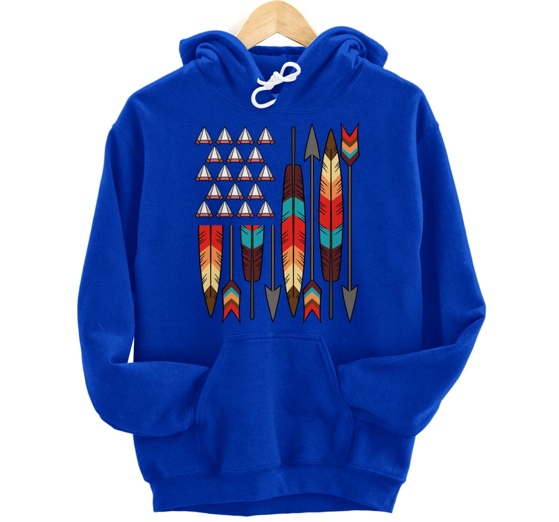 Native American Pride USA Flag Jersey Pullover Hoodie