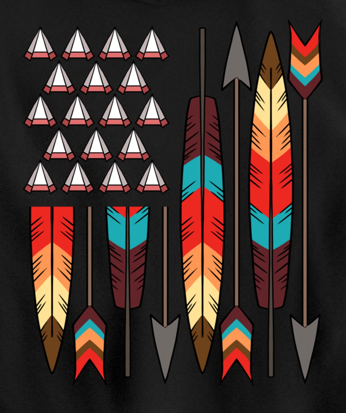 Native American Pride USA Flag Jersey Pullover Hoodie