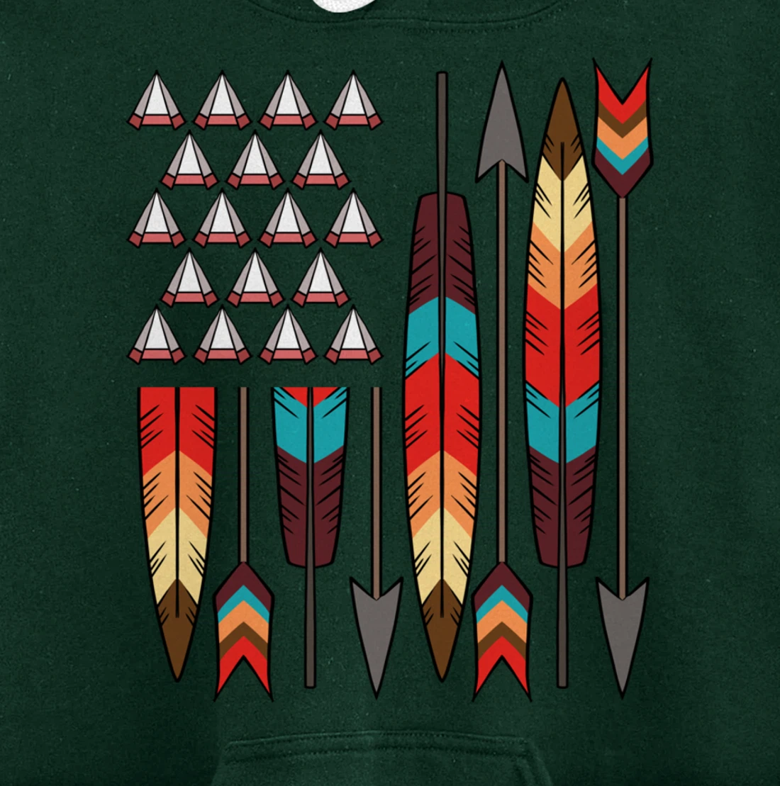 Native American Pride USA Flag Jersey Pullover Hoodie