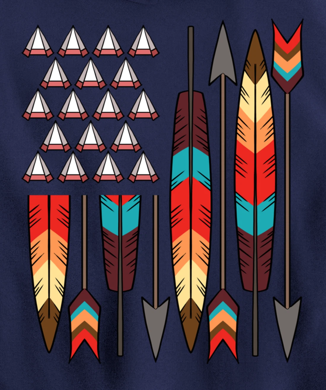 Native American Pride USA Flag Jersey Pullover Hoodie