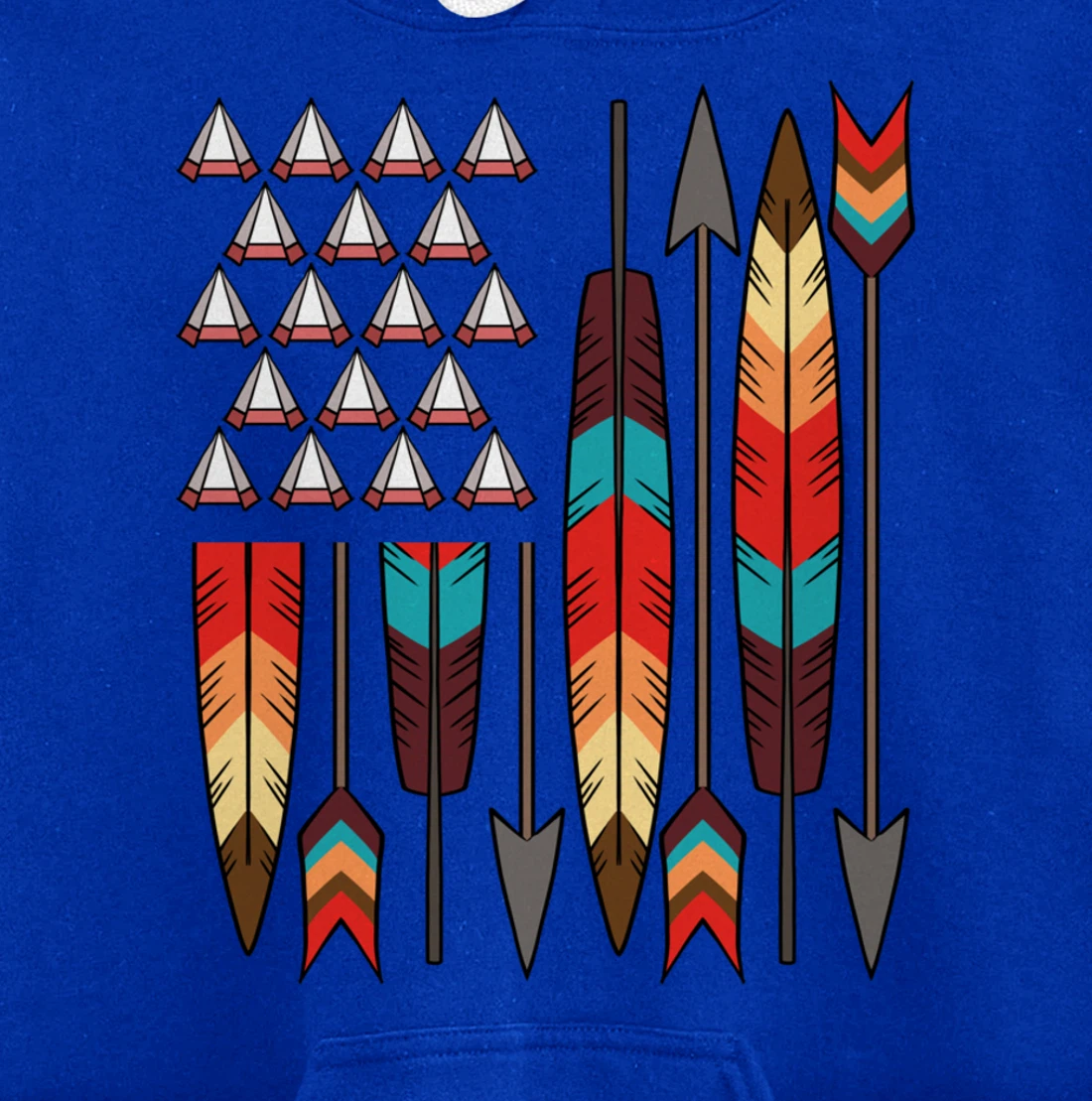 Native American Pride USA Flag Jersey Pullover Hoodie