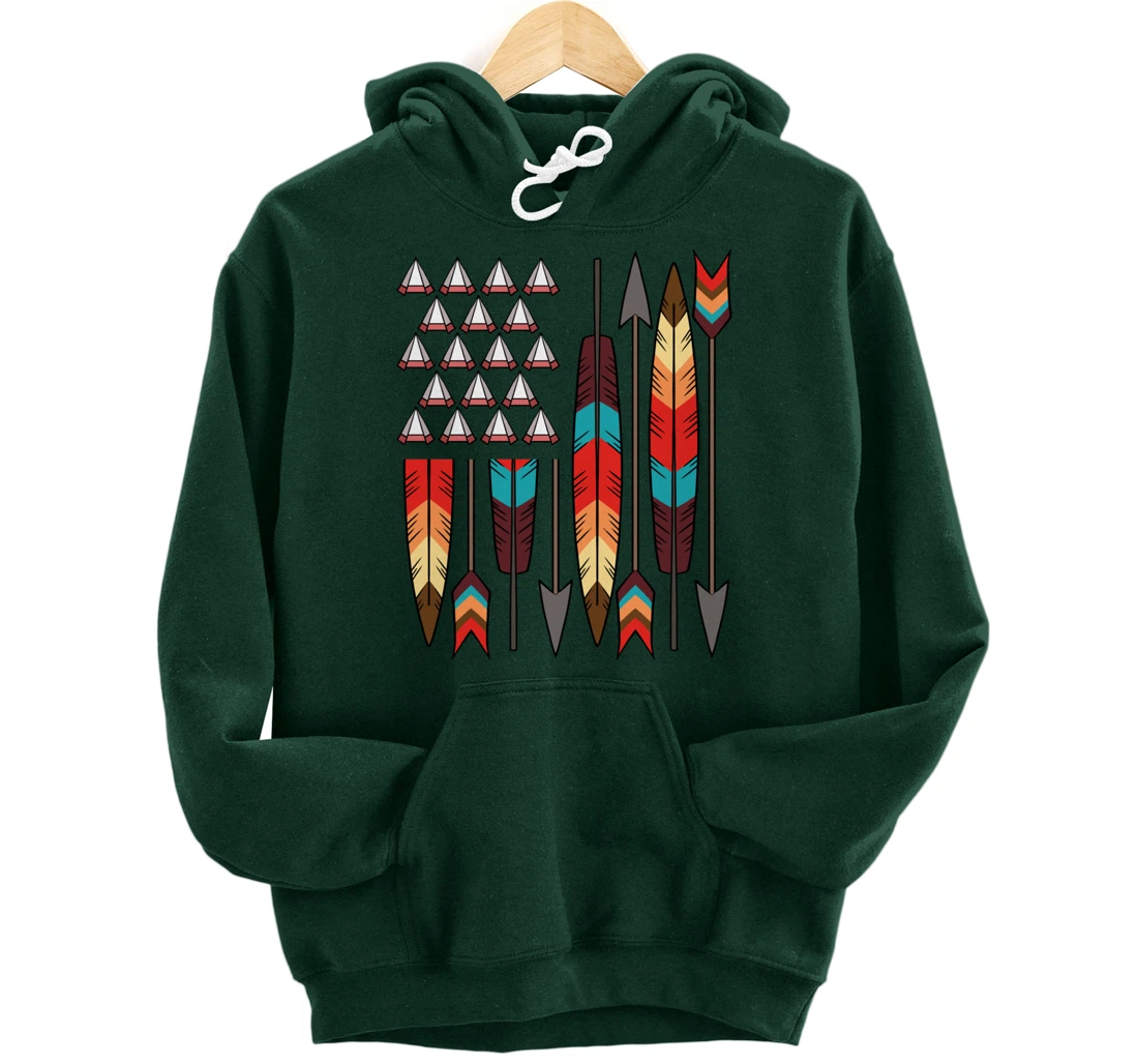 Native American Pride USA Flag Jersey Pullover Hoodie