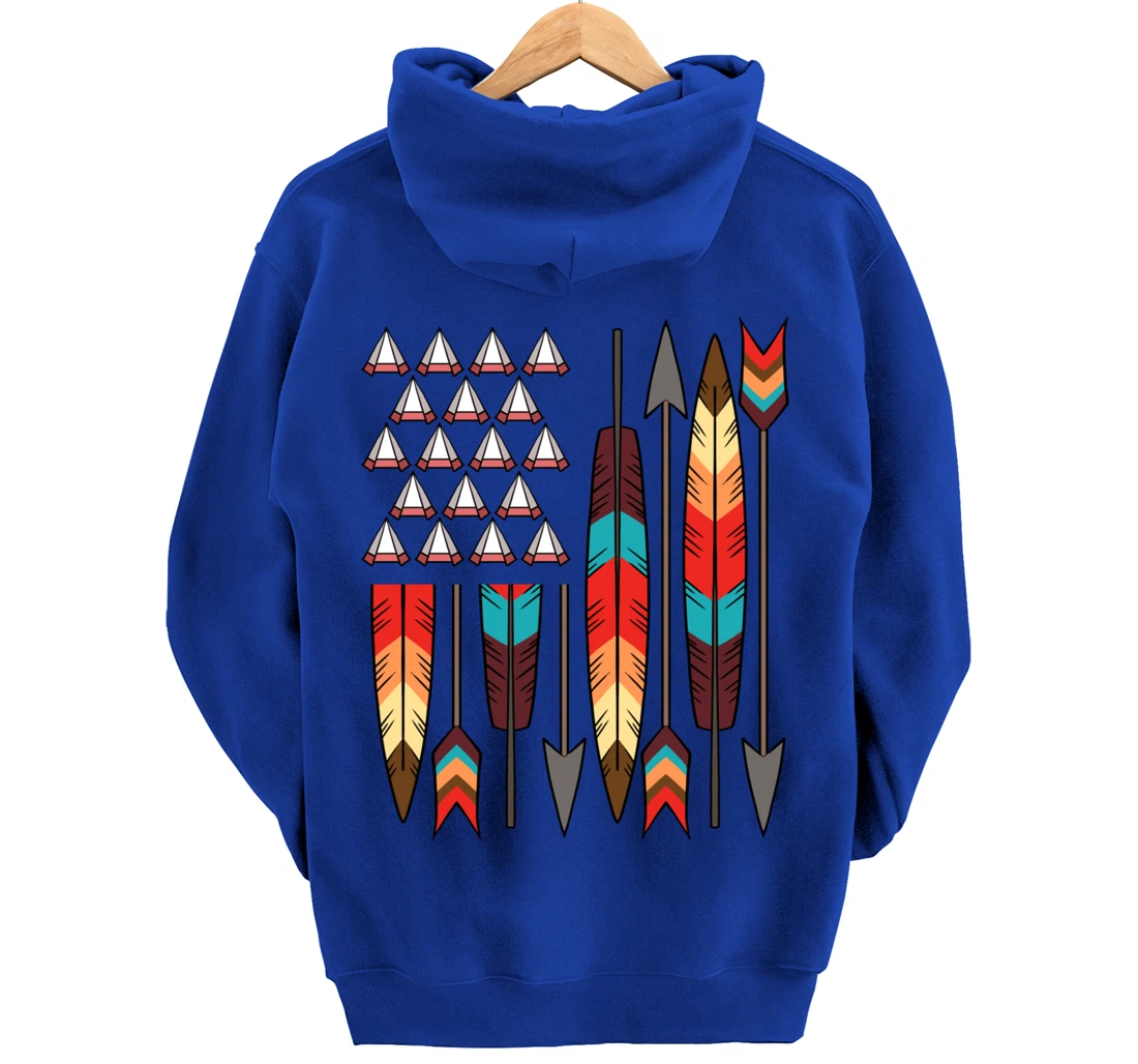 Native American Pride USA Flag Jersey Pullover Hoodie
