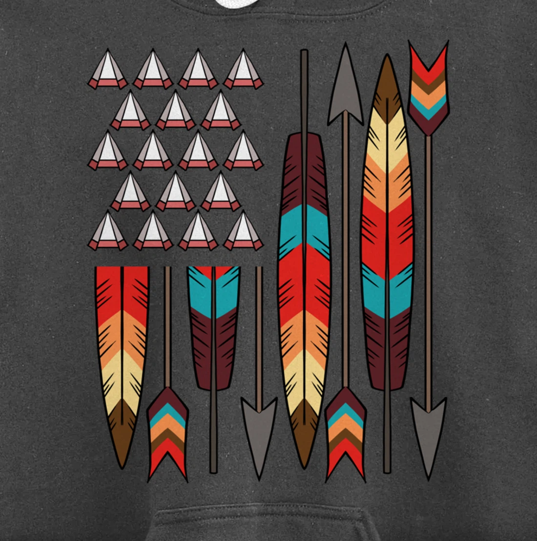 Native American Pride USA Flag Jersey Pullover Hoodie