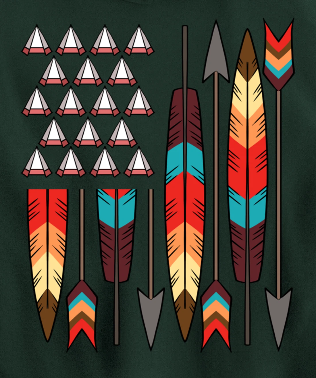 Native American Pride USA Flag Jersey Pullover Hoodie