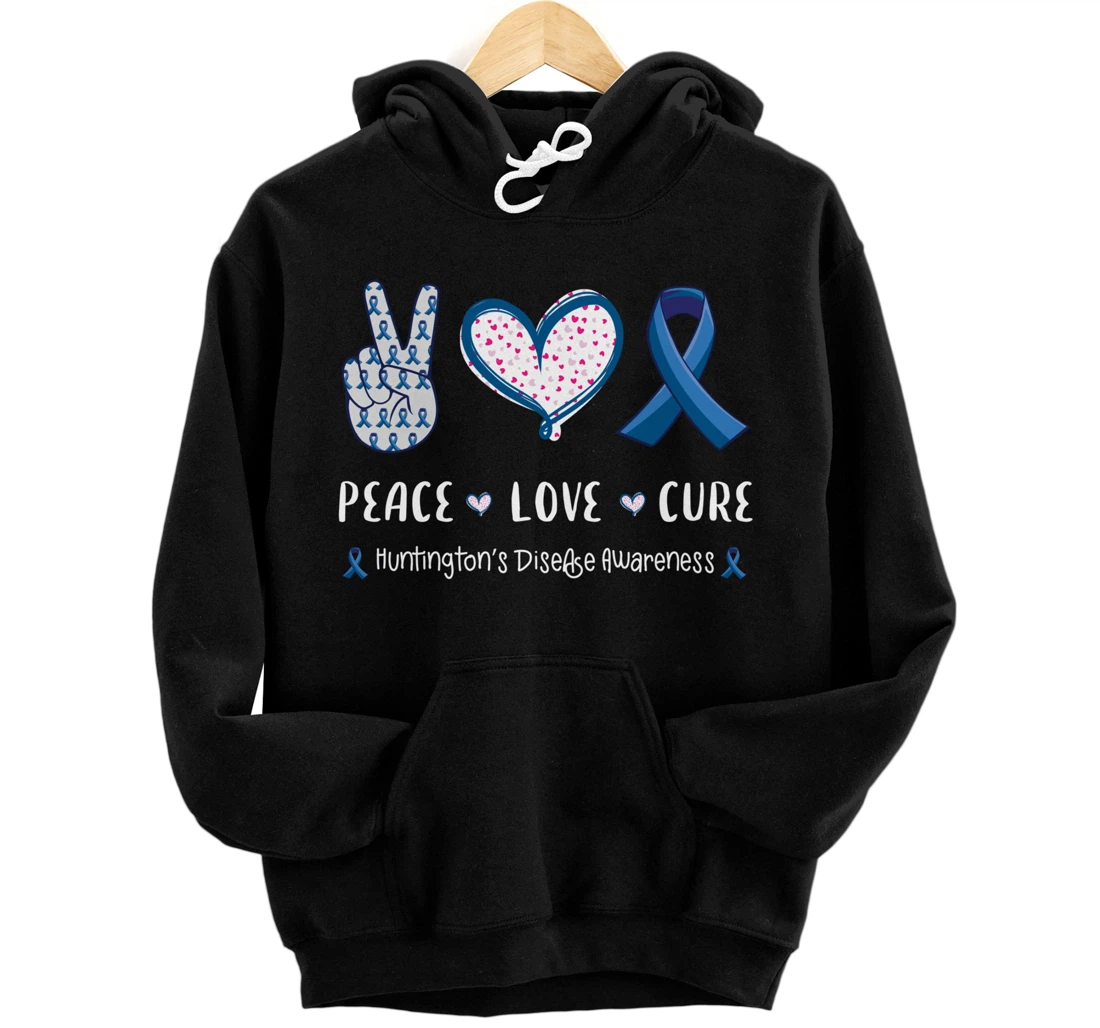 Peace Love cure Huntington's disease HD awareness men women Pullover Hoodie