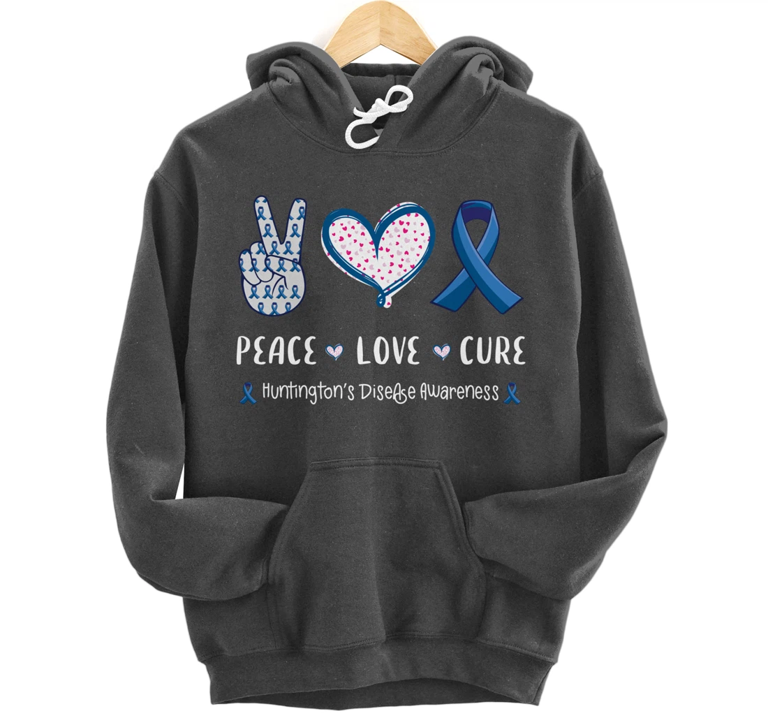Peace Love cure Huntington's disease HD awareness men women Pullover Hoodie