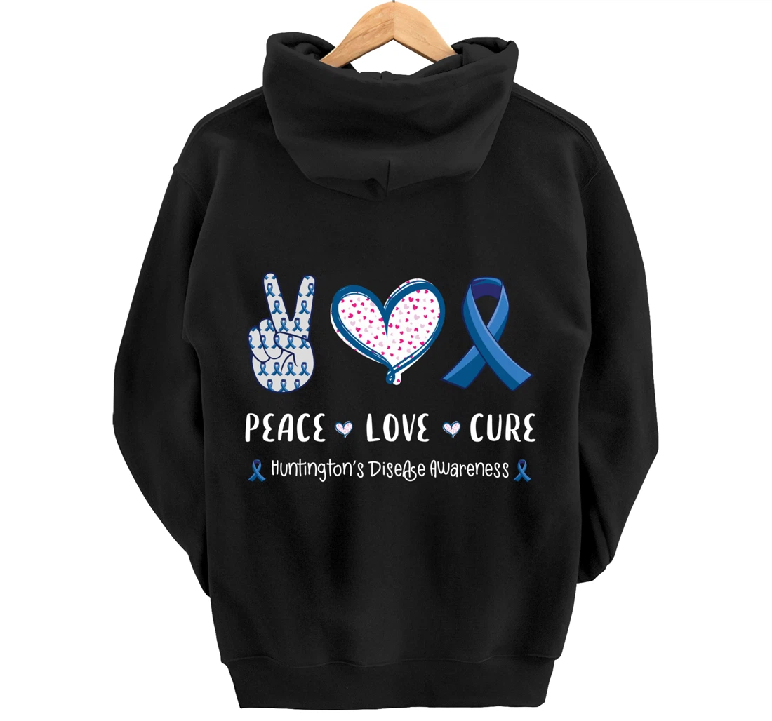 Peace Love cure Huntington's disease HD awareness men women Pullover Hoodie
