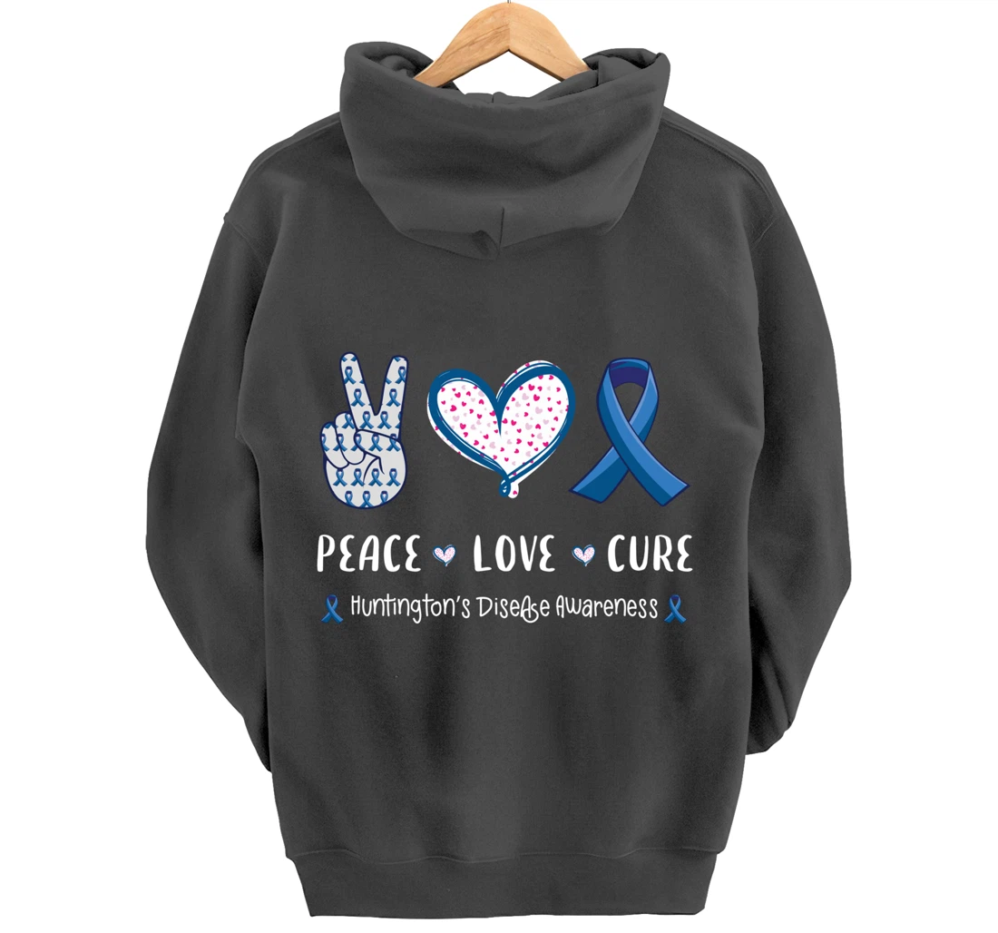 Peace Love cure Huntington's disease HD awareness men women Pullover Hoodie