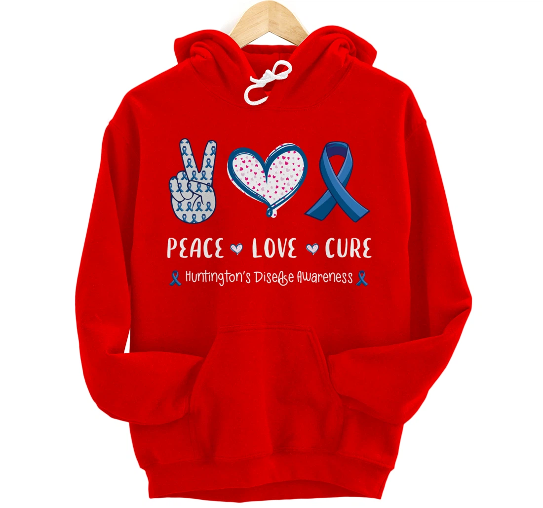 Peace Love cure Huntington's disease HD awareness men women Pullover Hoodie