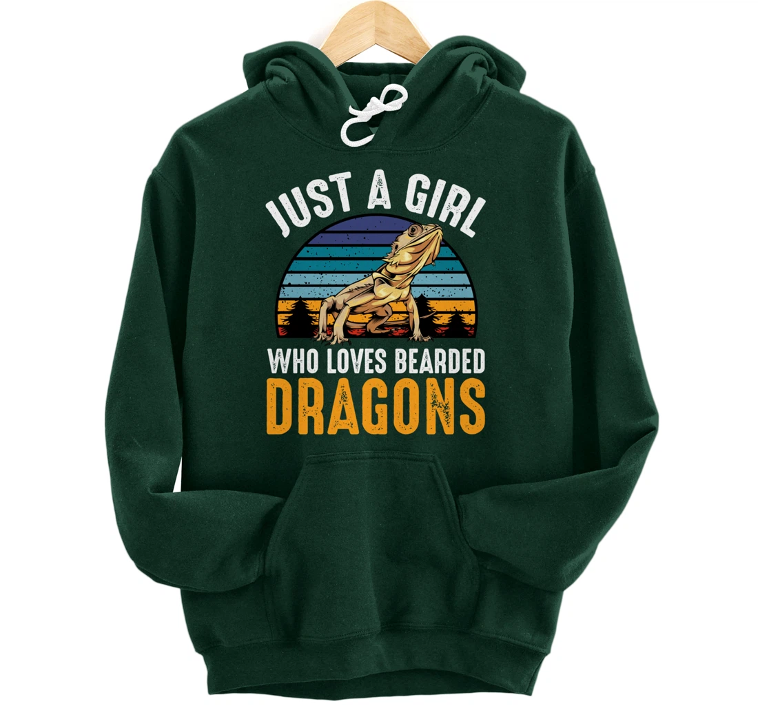 Just a Girl Who Loves Bearded Dragons Lizard Gecko Cute Pullover Hoodie