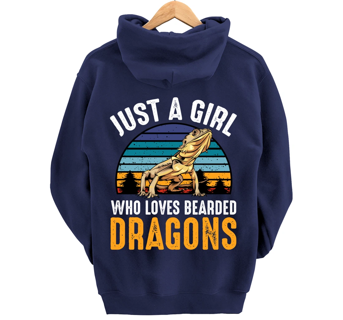 Just a Girl Who Loves Bearded Dragons Lizard Gecko Cute Pullover Hoodie