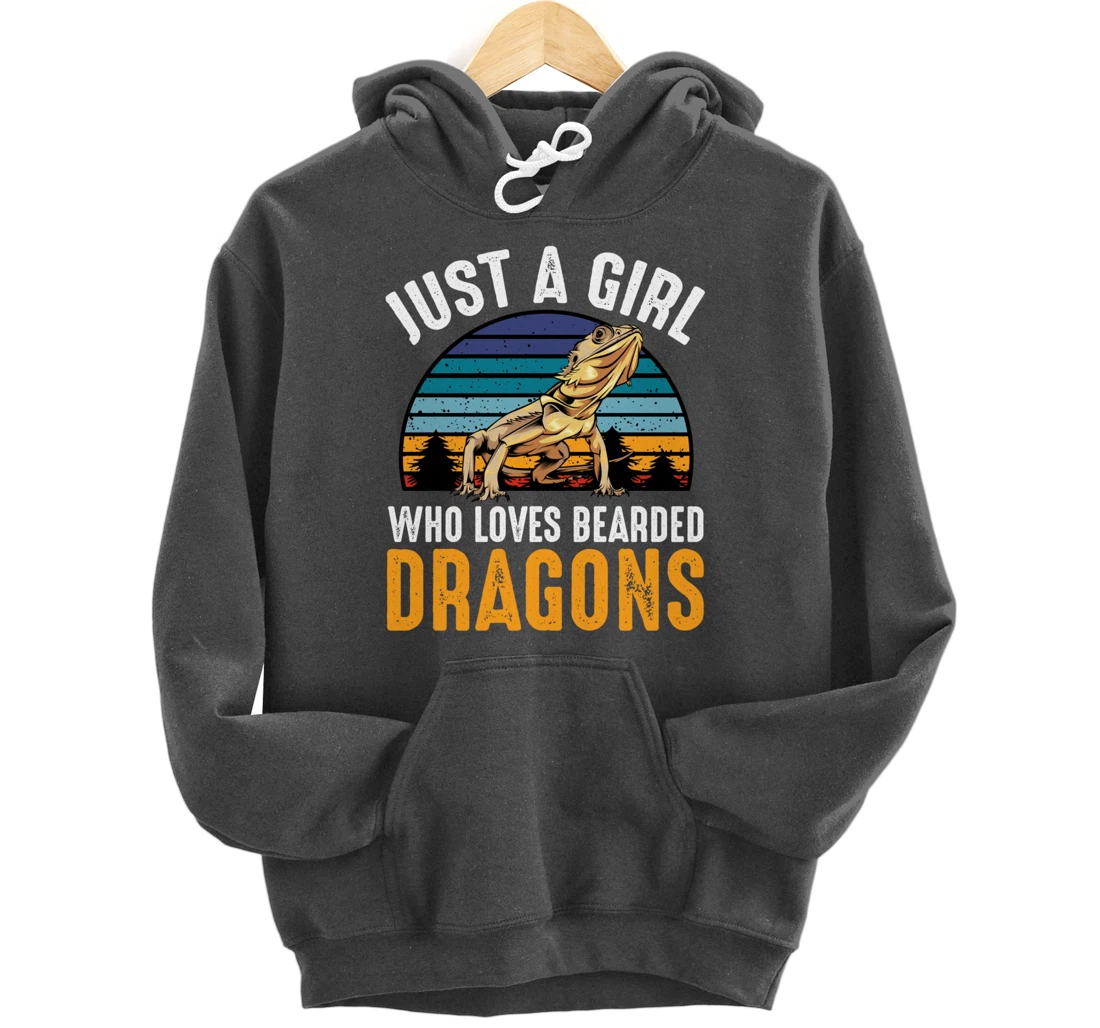 Just a Girl Who Loves Bearded Dragons Lizard Gecko Cute Pullover Hoodie