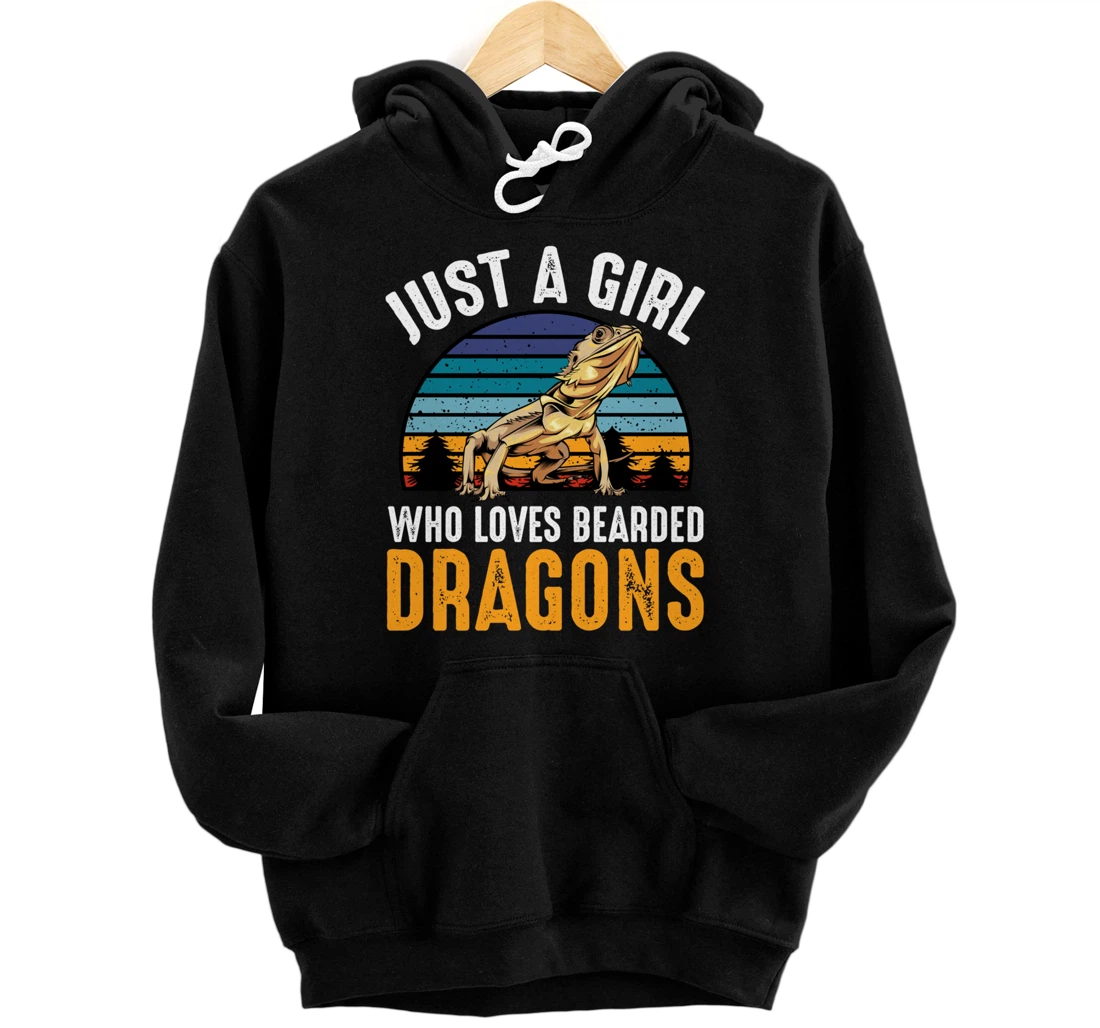 Just a Girl Who Loves Bearded Dragons Lizard Gecko Cute Pullover Hoodie