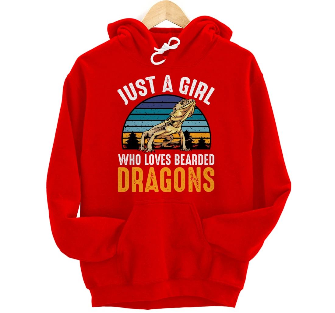Just a Girl Who Loves Bearded Dragons Lizard Gecko Cute Pullover Hoodie