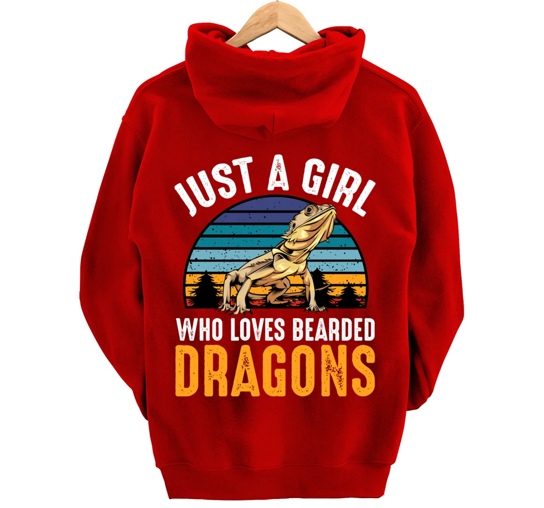 Just a Girl Who Loves Bearded Dragons Lizard Gecko Cute Pullover Hoodie