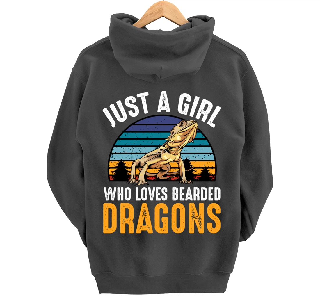 Just a Girl Who Loves Bearded Dragons Lizard Gecko Cute Pullover Hoodie