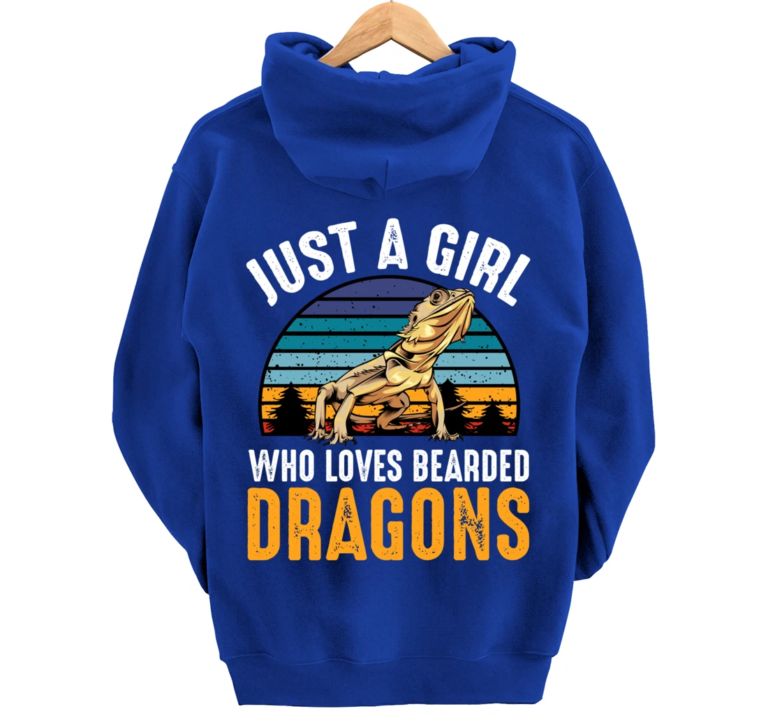 Just a Girl Who Loves Bearded Dragons Lizard Gecko Cute Pullover Hoodie