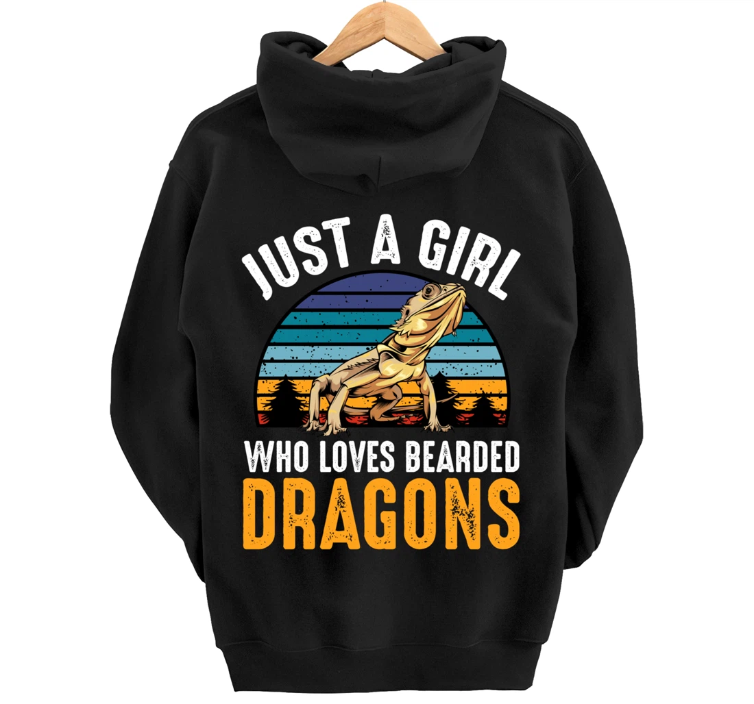 Just a Girl Who Loves Bearded Dragons Lizard Gecko Cute Pullover Hoodie