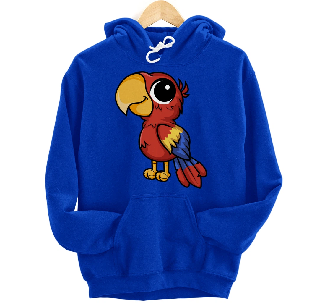 Macaw Parrot Anime Chibi Kawaii Japanese Funny Design Pullover Hoodie