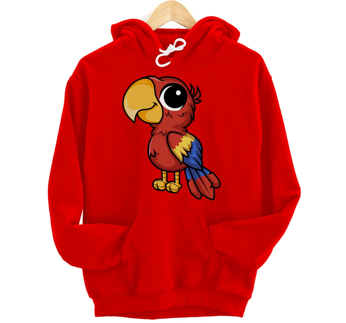 Macaw Parrot Anime Chibi Kawaii Japanese Funny Design Pullover Hoodie