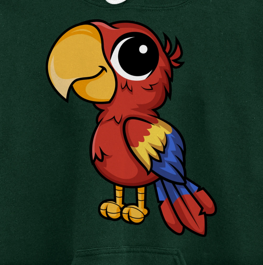 Macaw Parrot Anime Chibi Kawaii Japanese Funny Design Pullover Hoodie