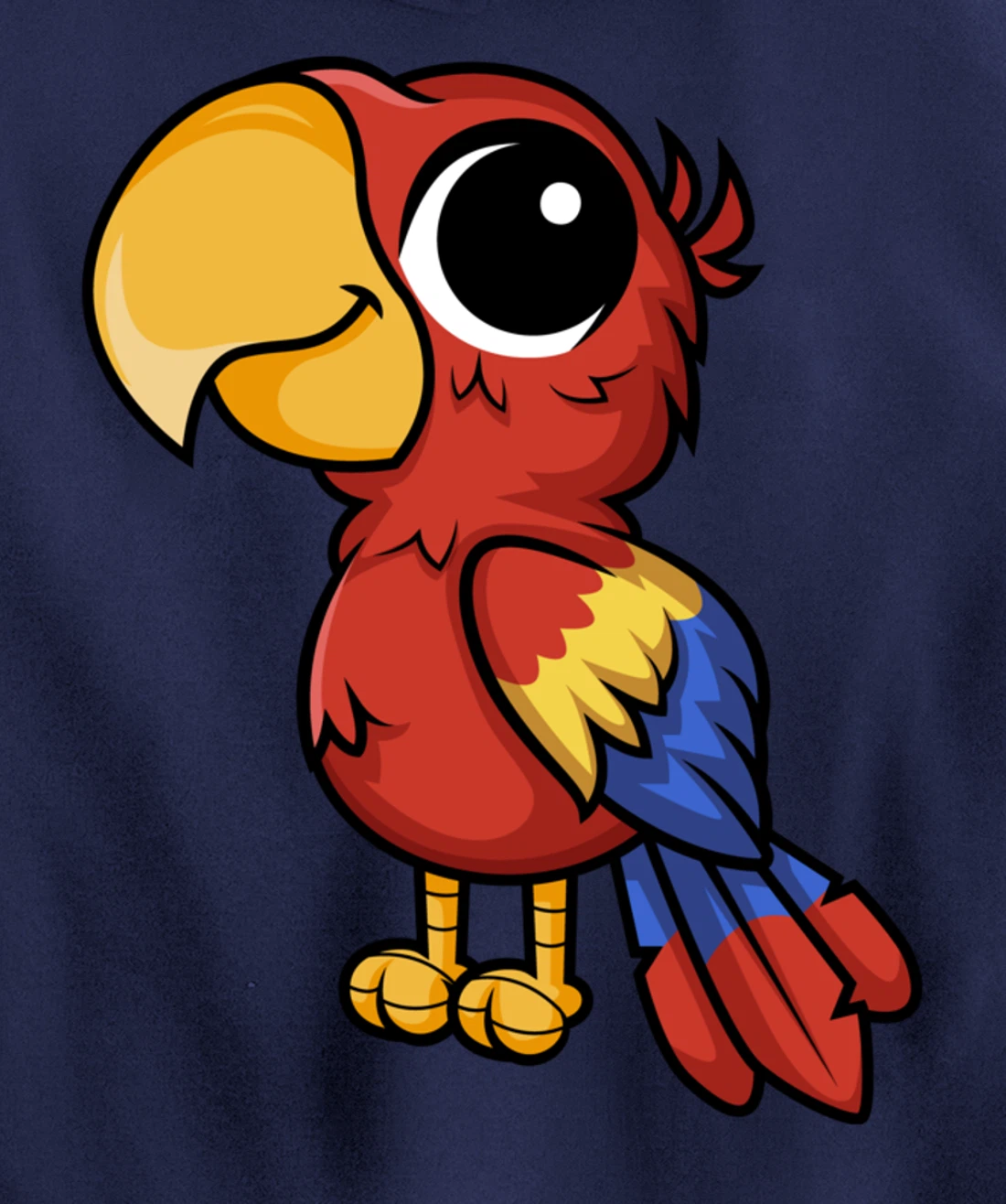 Macaw Parrot Anime Chibi Kawaii Japanese Funny Design Pullover Hoodie