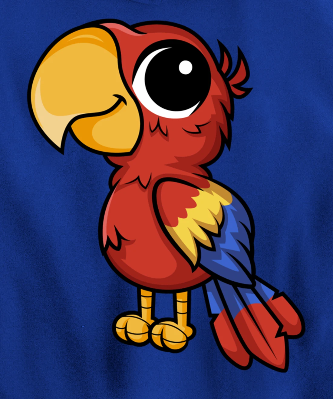 Macaw Parrot Anime Chibi Kawaii Japanese Funny Design Pullover Hoodie
