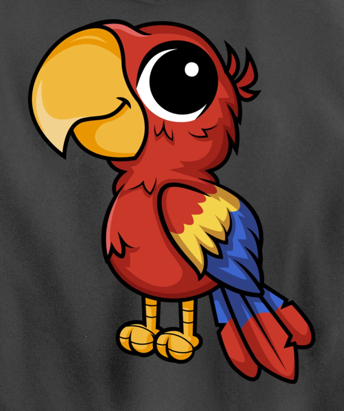 Macaw Parrot Anime Chibi Kawaii Japanese Funny Design Pullover Hoodie