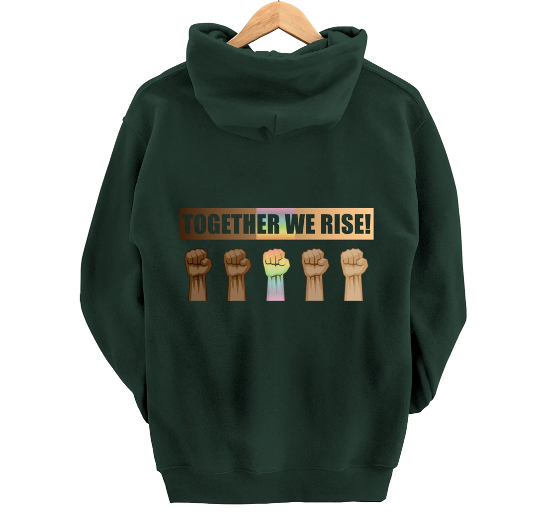 Together We Rise Black Lives Matter BLM Equality Pullover Hoodie