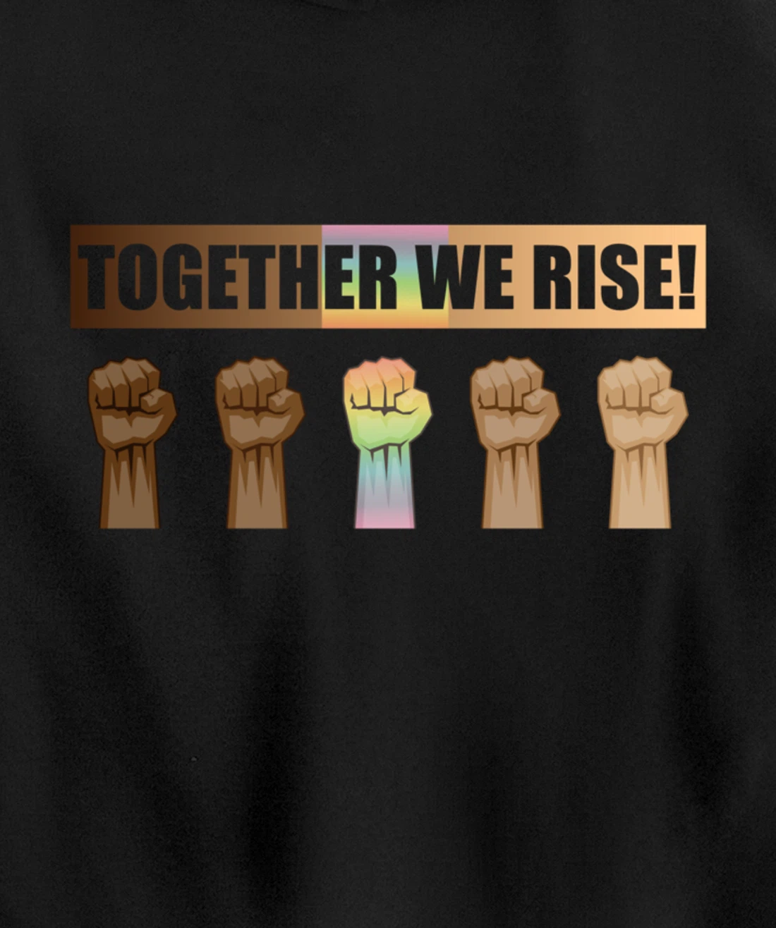 Together We Rise Black Lives Matter BLM Equality Pullover Hoodie