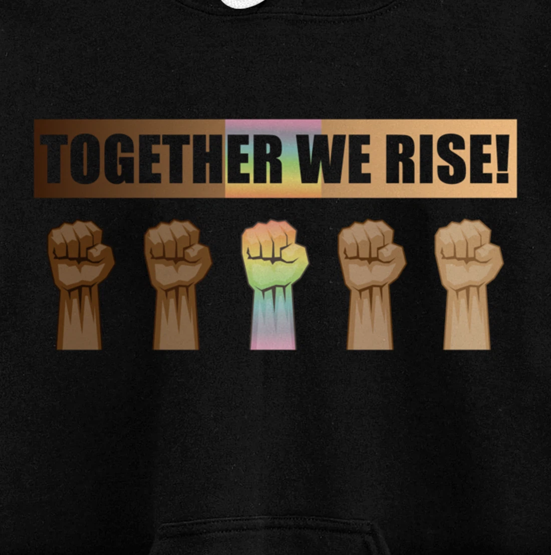 Together We Rise Black Lives Matter BLM Equality Pullover Hoodie