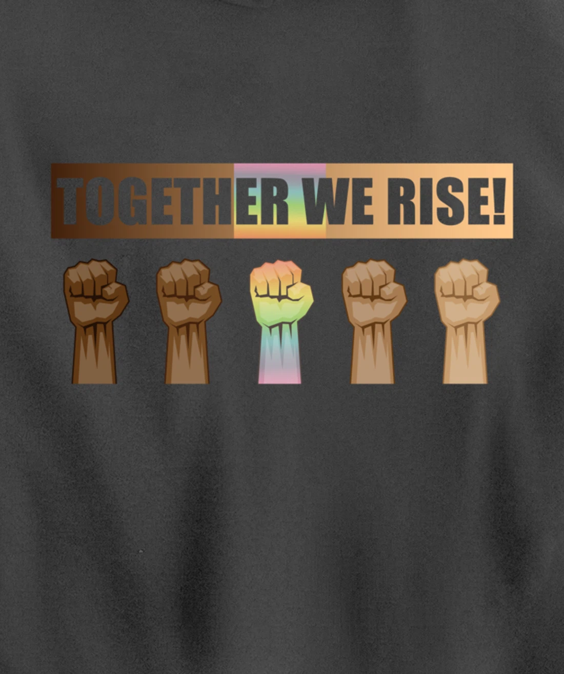 Together We Rise Black Lives Matter BLM Equality Pullover Hoodie