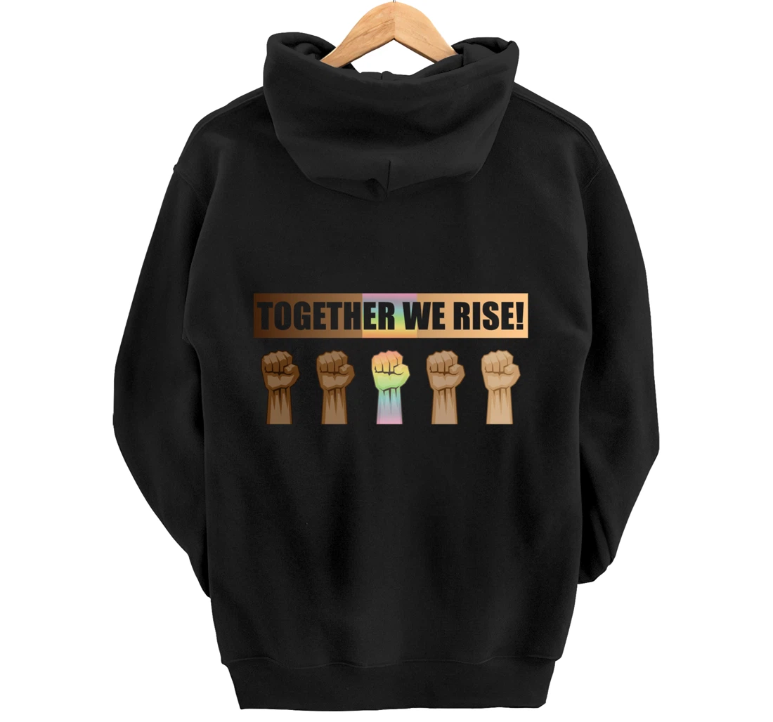 Together We Rise Black Lives Matter BLM Equality Pullover Hoodie