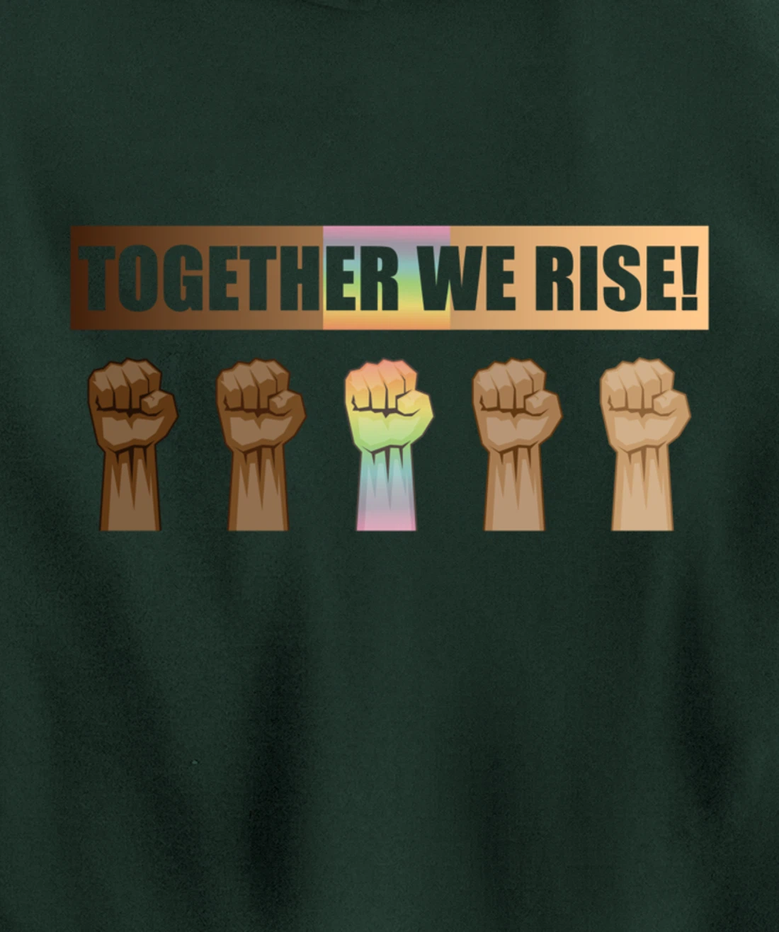 Together We Rise Black Lives Matter BLM Equality Pullover Hoodie