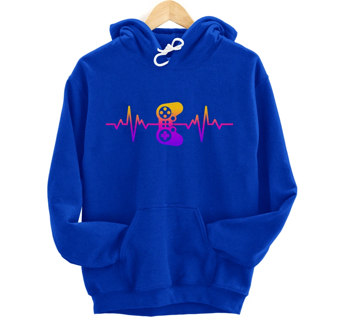 Heartbeat Gamer / Video Game Controller Nerdy Gamer Gift Pullover Hoodie
