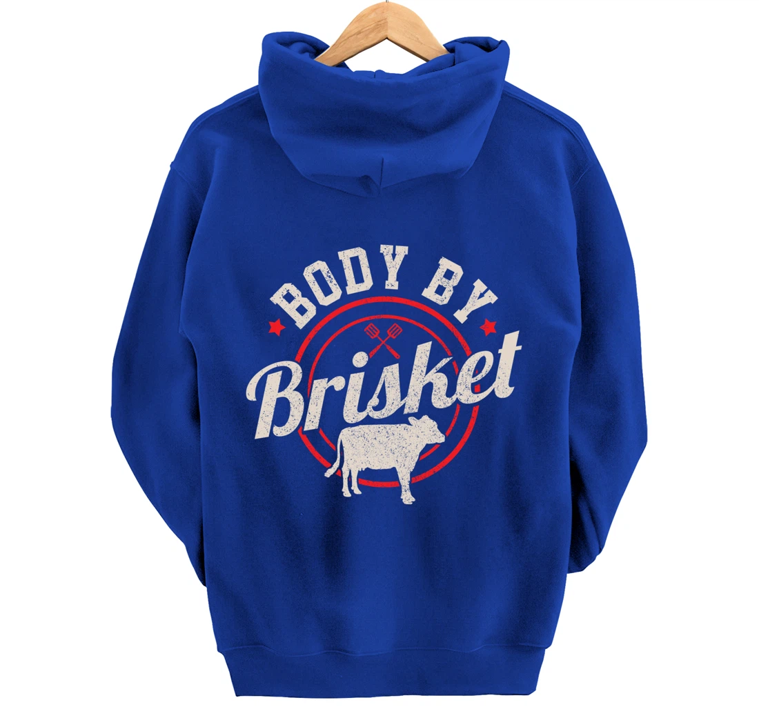Body By Brisket Funny Steak Lover Grilling BBQ Chef Gift Pullover Hoodie