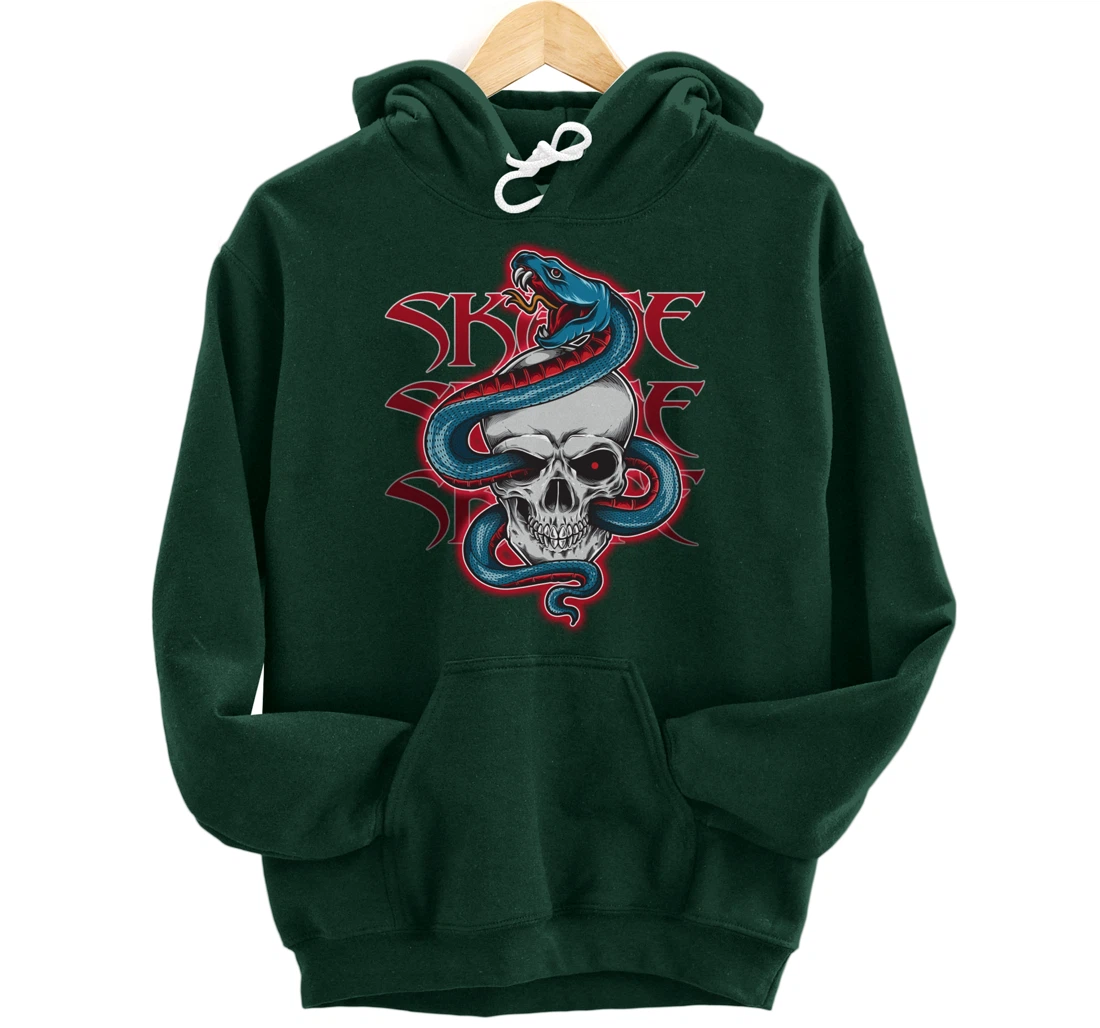 Skateboard Skate Skull & Snake Design Pullover Hoodie