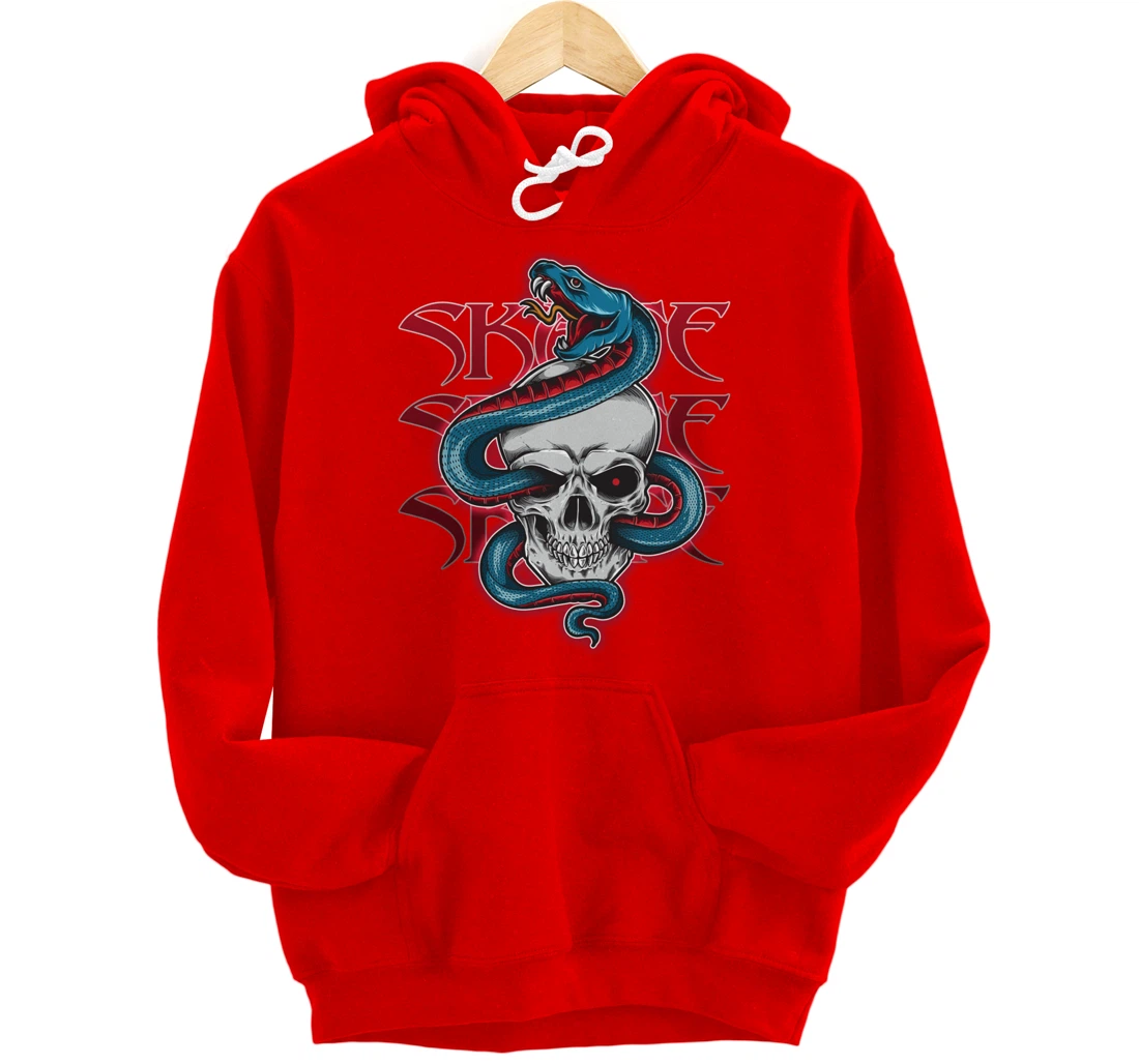 Skateboard Skate Skull & Snake Design Pullover Hoodie