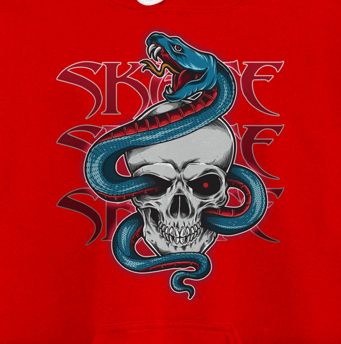 Skateboard Skate Skull & Snake Design Pullover Hoodie