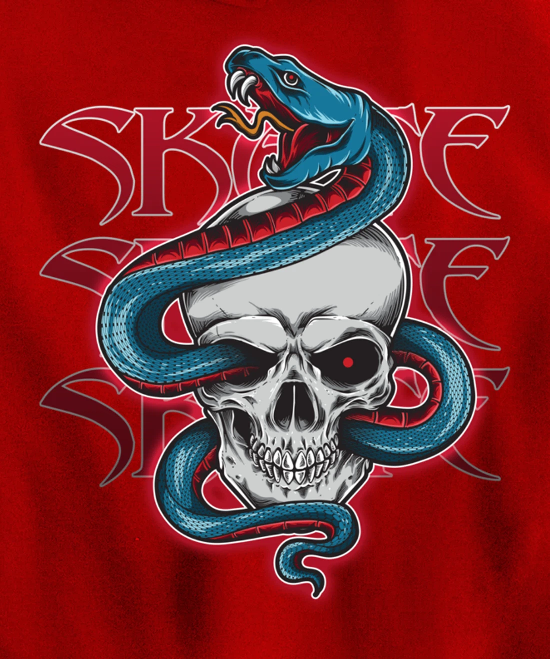 Skateboard Skate Skull & Snake Design Pullover Hoodie