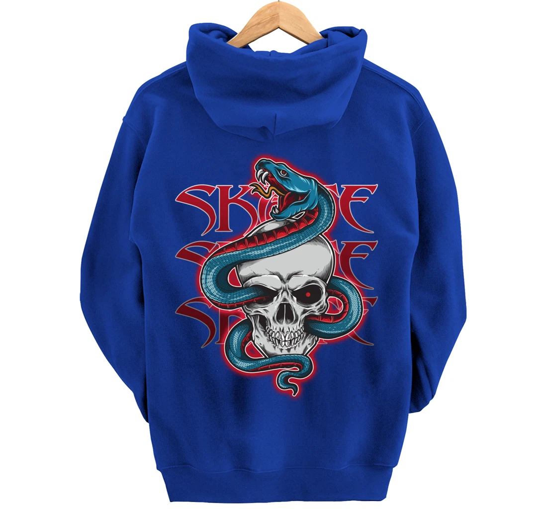 Skateboard Skate Skull & Snake Design Pullover Hoodie
