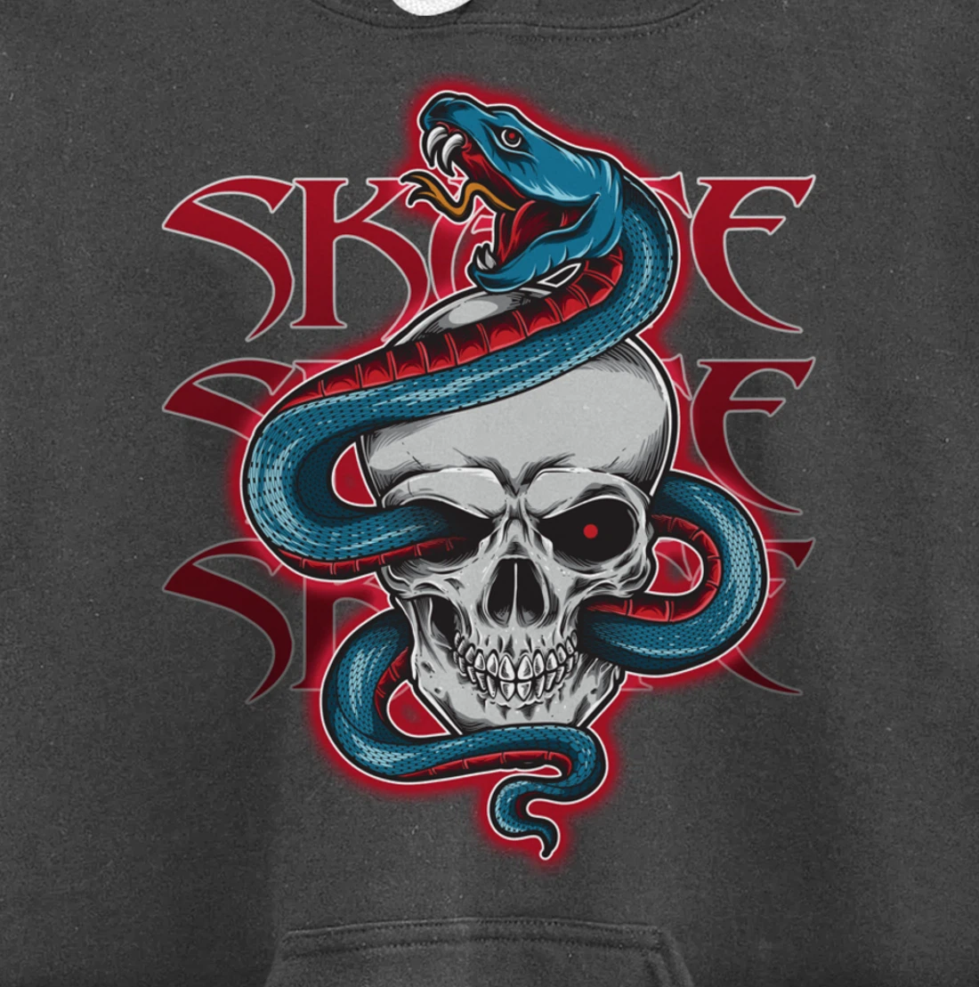 Skateboard Skate Skull & Snake Design Pullover Hoodie