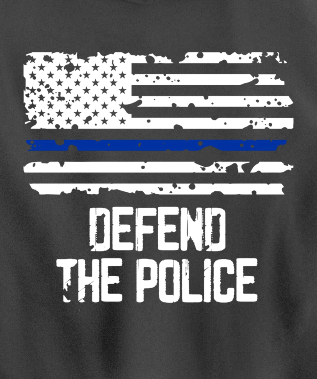 Defend The Police - American Flag Thin Blue Line Patriotic Pullover Hoodie